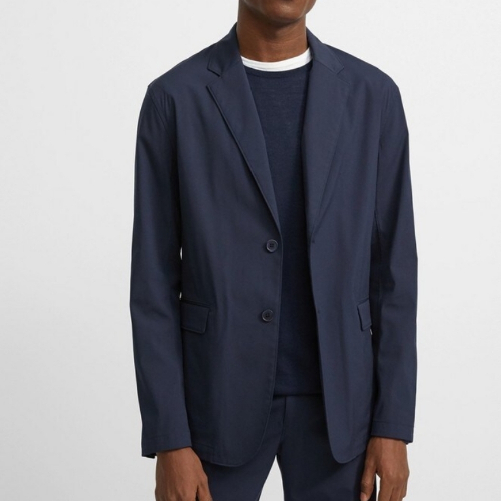 Theory Stretch Summer Stretch Cotton Saratoga Blazer Slate 36R